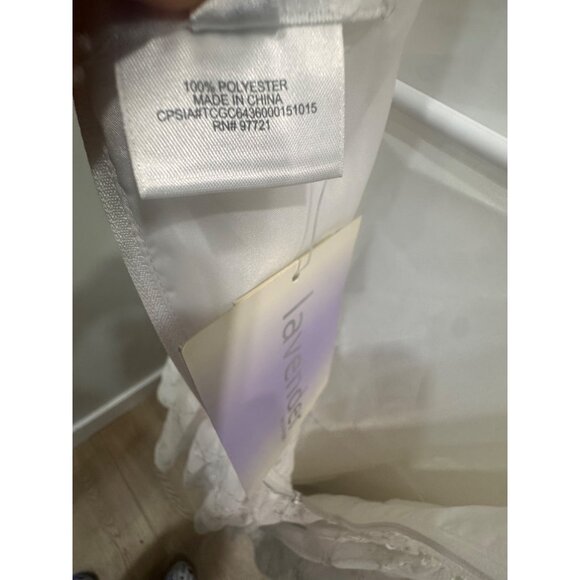 Girls Ivory Sleeveless Floral Lace Dress By Lavender Size 6 Polyester Blend - Picture 5 of 7